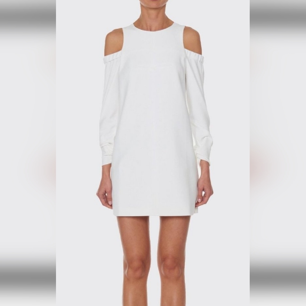 Tibi White Structured Crepe Cutout Open Shoulder … - image 1
